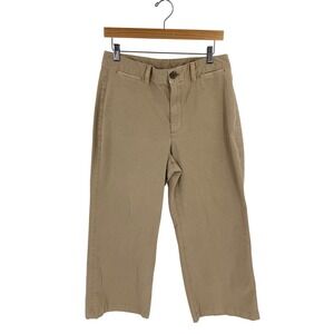 Gap High Rise Stride Ankle Khaki Size 12P Wide Leg Regenerative Cotton Earthy